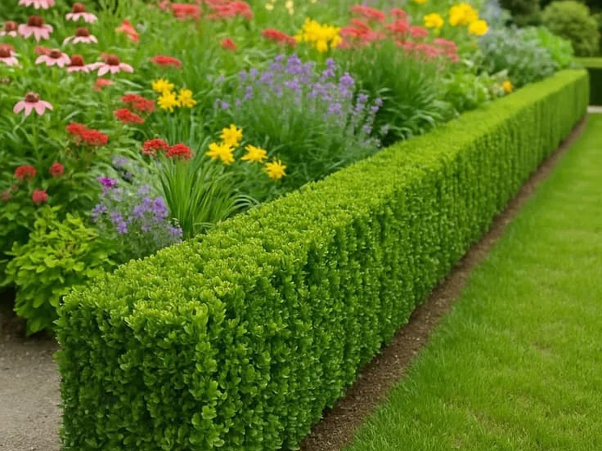 Colour planting and structured garden beds