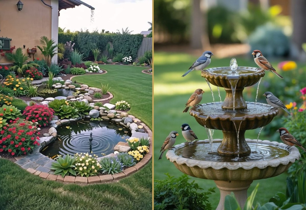 Water features and pond landscaping